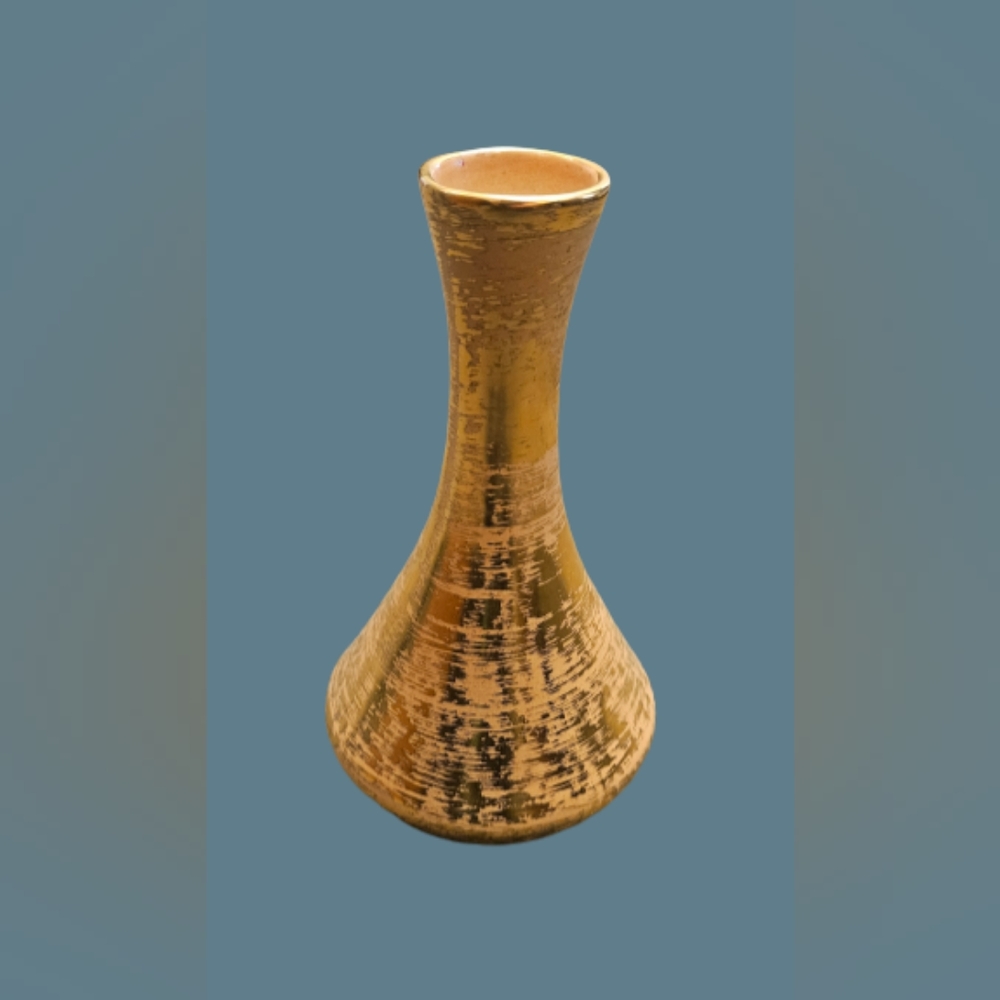 Vintage MCM Stangl Granada Gold 4050 Hand Painted Vase